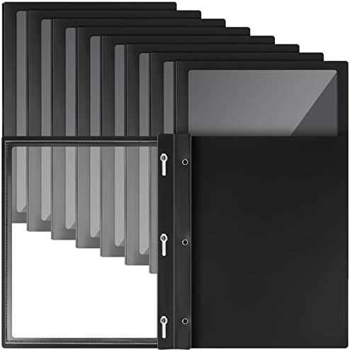 Teling 24 Pcs Report Covers with 3 Prong Presentation Folders, Black by Teling