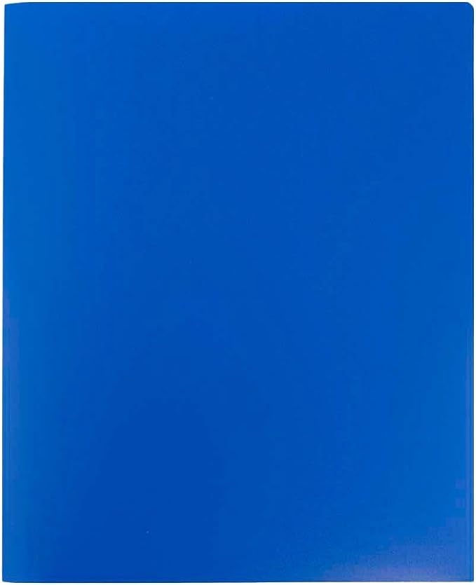 JAM PAPER Heavy Duty Plastic 2 Pocket Extra Tough School Folders - Blue - Bulk 48/Pack - Image 4