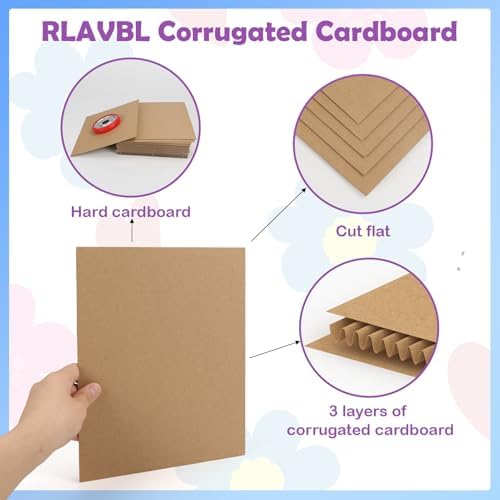 RLAVBL 200 Pack 8x10 Brown Corrugated Cardboard Sheets, Flat Cardboard Inserts for Shipping, Mailing, Packing, DIY Crafts - Image 3
