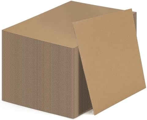 Calenzana 8x10 Corrugated Cardboard Sheets Set of 100, Flat Card Boards Inserts for Crafts, Packing, Shipping, Moving, Mailing by Calenzana