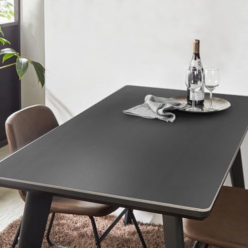 Dark Gray Leather-Look Plastic Table Protector Cover Pad, 42x72 inch by FURKIT