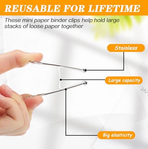 Jetec Extra Large Binder Clips Bulk 2 Inch Metal Jumbo Binder Clips Office Supplies Paper Clamps for Teachers Students Office Business Supplies(White,200 Pcs) - Image 6