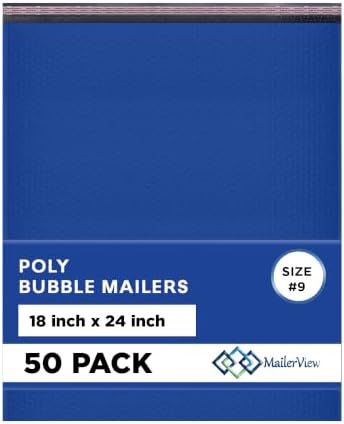 Royal Blue Bubble Mailers 15x18, Poly Padded Envelopes #8, 50 Pack by MAILERVIEW