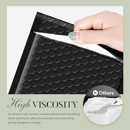 METRONIC Black Bubble Mailers 4x8 Inch 200 Pack Small Padded Envelopes - Image 6