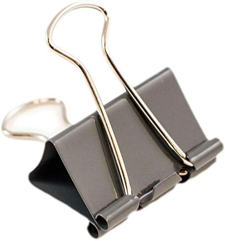 JAM PAPER Colorful Binder Clips - Medium - 1 1/4 Inch (32 mm) - Grey Binderclips - 15/Pack - Image 2