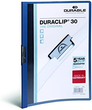 Durable Report Cover with DURACLIP Letter-Size 8.5" x 11" Inches - Holds Up to 30 Pages - Clear Cover and Dark Blue Border - Box of 25 - Image 2