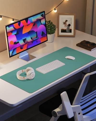 Leather Desk Pad Protector,Desk Mat,Large Mouse Pad, Non-Slip Desk Pad, Waterproof PU Leather Desk Blotter Mat, Desk Cover for Office and Home (Light Green, 36" x 17") - Image 6