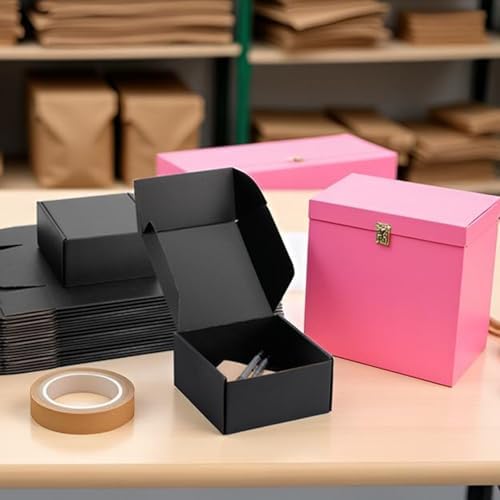 6x6x3 inch Black Shipping Boxes for Small Business- Set of 25 - Image 4