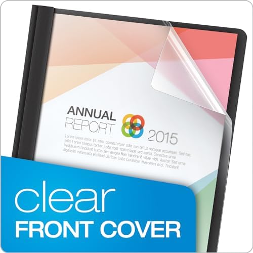Oxford Clear Front Report Covers, Black, Letter Size, 25 per Box (55806EE) (Pack of 2) - Image 5