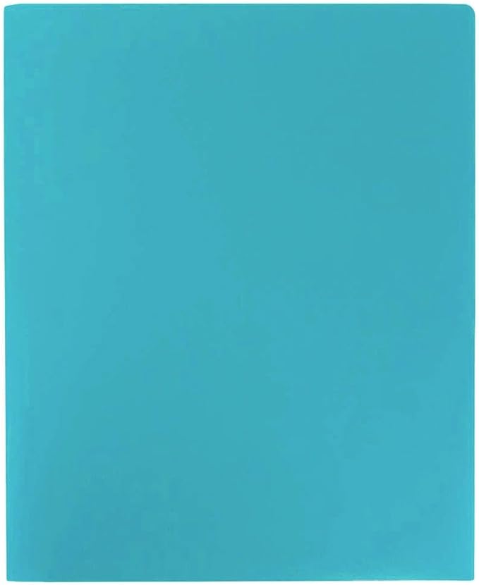 JAM PAPER Heavy Duty Plastic 2 Pocket Extra Tough School Folders - Teal Blue - Bulk 48/Pack - Image 4
