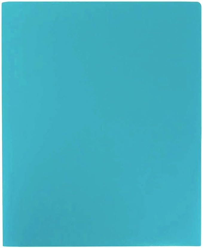 JAM PAPER Heavy Duty Plastic 2 Pocket Extra Tough School Folders - Teal Blue - 24/Pack - Image 4