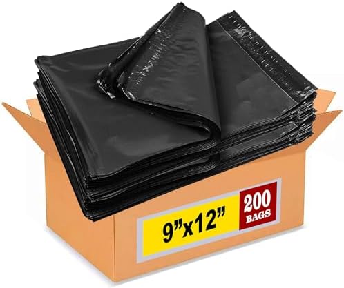 iMBAPrice Black Poly Mailers 9x12 Inch 200 Pack (#3) by iMBAPrice