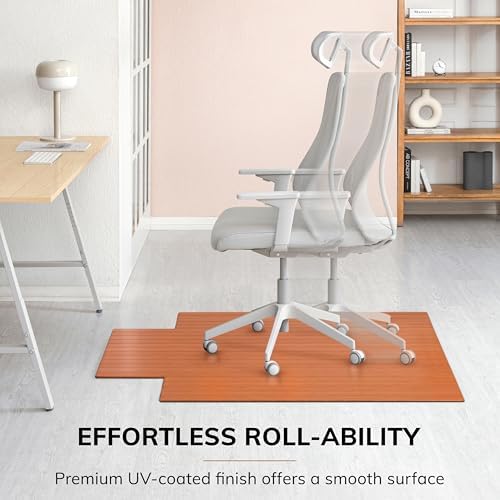 Anji Mountain 52" x 44" Bamboo Office Chair Mat for Carpet & Hardwood Floor - Image 5