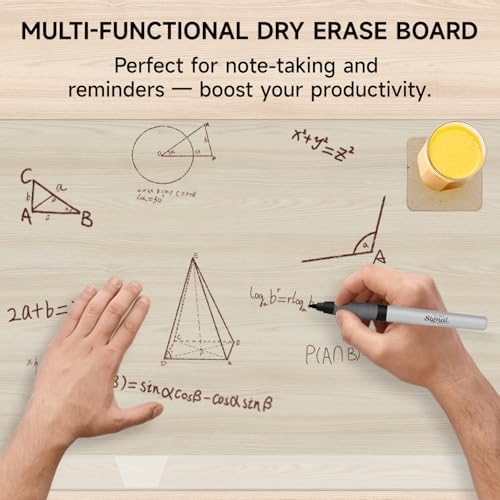 VASUHOME 24" x 18" Premium Tempered Glass Desk Mat with Beveled Edge - Ergonomic Desk Protector, Crystal Clear, Dry Erase Surface, Ideal Table Top Protector for Home & Office - Image 4