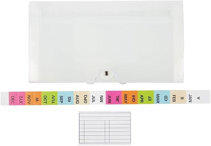 JAM PAPER Accordion Folders - 13 Pocket Plastic Expanding File - Check Size - 5 x 10 1/2 - Clear - 2/Pack - Image 7