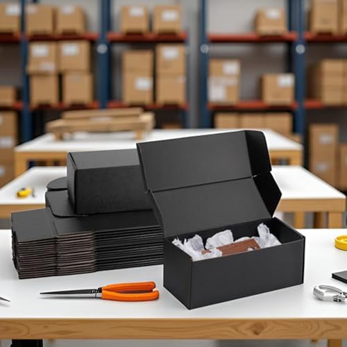 10x4x4 inch Black Shipping Boxes for Small Business- Set of 25 - Image 4