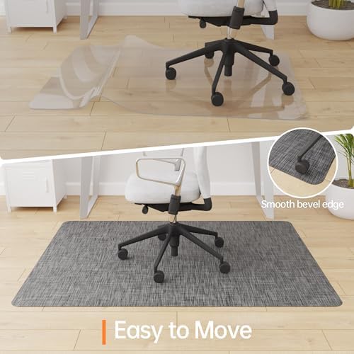 Office Chair Mat, 30" x 48" Computer Chair Mat for Hardwood Floor, Non-Curve Anti Slip Hard Floor Protector for Rolling Chair, PVC Mat Desk Rug for Home Office - Image 4