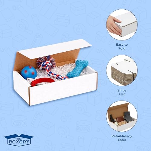 The Boxery Corrugated Mailers White Tuck Shipping Boxes (8x4x2) - Image 5