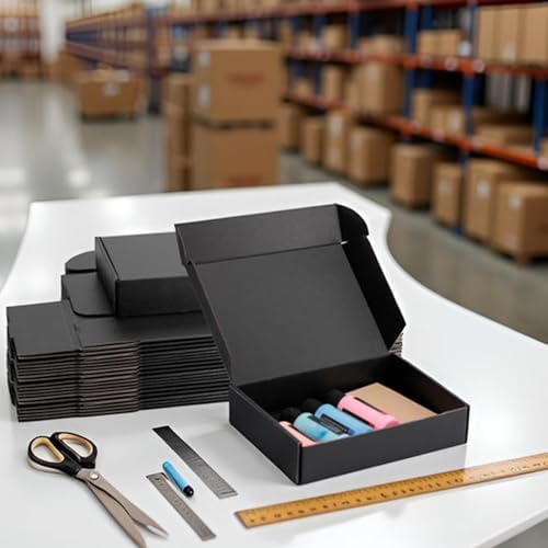 9x6x2 inch Black Shipping Boxes for Small Business- Set of 25 - Image 4