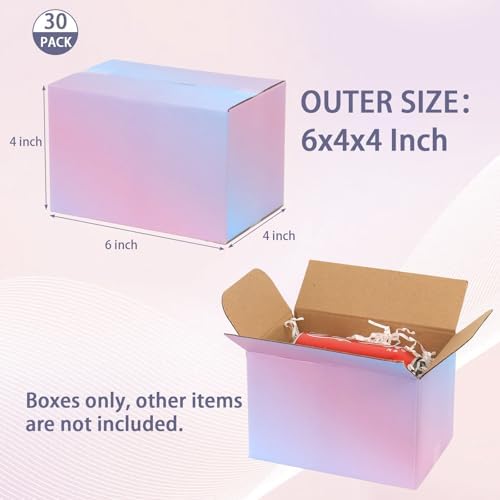 FORBFAN 6 x 4 x 4 Shipping Boxes, 30 Pack Corrugated Cardboard Mailing Boxes for Small Business, Colorful Packing Boxes for Small Orders & Packaging - Image 2