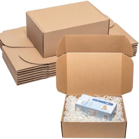 Wowxyz Shipping Boxes 12x9x4 Inches 20 Pack Corrugated Cardboard Brown Box by Wowxyz