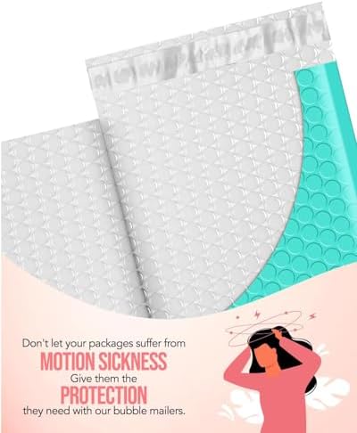 GSSUSA Teal Bubble Mailers 8.5x12" 500 Pack Padded Envelopes Self Seal - Image 3