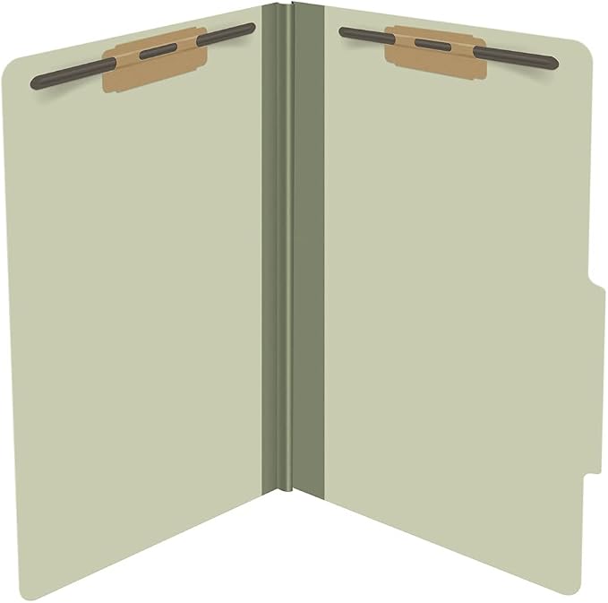 25 Pt. Pressboard Classification Folders, 2/5 Cut ROC Top Tab, Legal Size, No Dividers, Light Green (Box of 25) - Image 4
