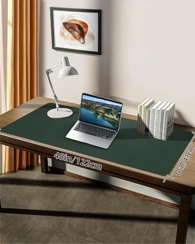 Leather Desk Pad Protector, Large Mat, Mouse Pad, Non-Slip PU Leather Blotter, Cover for Keyboard and Mouse, Office & Home (Dark Green, 48" x 17") - Image 7