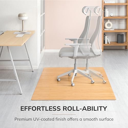Anji Mountain 72" x 48" Bamboo Office Chair Mat for Carpet & Hardwood Floor - Image 5