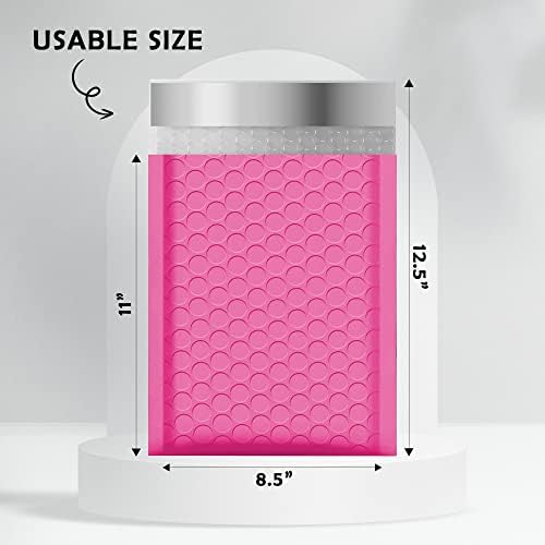 Yens Bulk Hot Pink Poly Bubble Mailers 8.5x12 200 Pack Usable 8.5x11 - Image 2