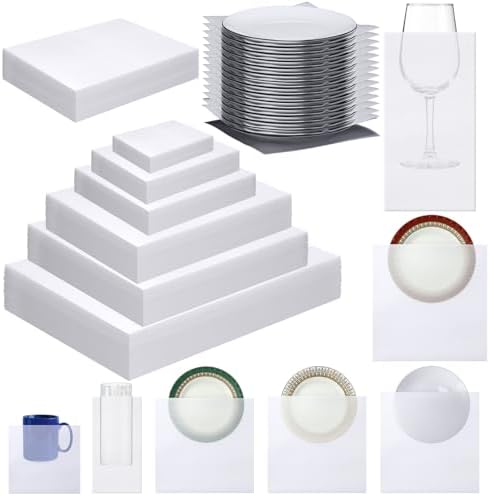 Frienda 240 Pcs Dish Packing Supplies for Moving 60 Foam Sheets 180 Pcs 6-size Plate Sleeves Protective Cushion Pouches for Shipping, Storing Glassware, China & Dinnerware by Frienda