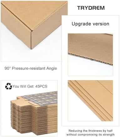 45 Pack Small Shipping Boxes, 9x6x2 Inch Brown Cardboard Boxes for Small Business - Image 3
