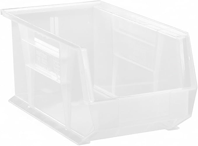 15" x 8" x 7" (6 Pack) Plastic Stackable Storage Bin, Clear - Image 4