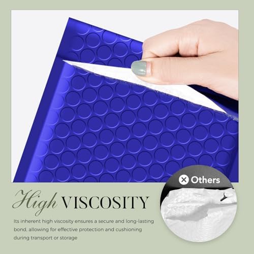 METRONIC Small Bubble Mailers 4x8 200 Pack Waterproof Blue Padded Envelopes - Image 3