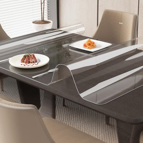 Oterri Clear Writing Desk Pad, 20’’x40” Heat Resistant Waterproof PVC Round Edge Durable Desk Protect Mat, Anti-Static Writing Mat Table Protector by Oterri