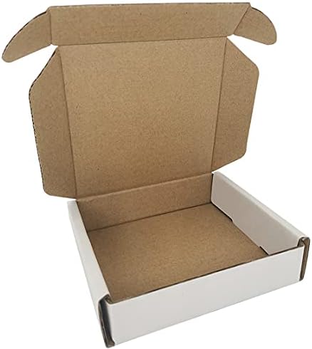 ROTCH 4x4x1'' 50 Pack Corrugated Mailers, Cardboard Boxes Perfect for Shipping Small, White by ROTCH