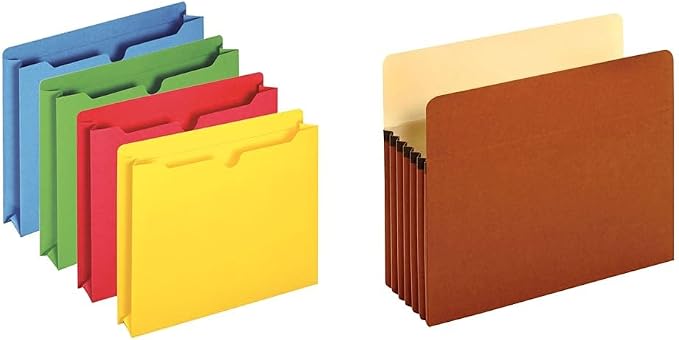 Pendaflex Expanding Color File Jackets 50pk Letter Size + Tyvek-Reinforced Expanding File Pockets 10pk Letter Size by Unknown