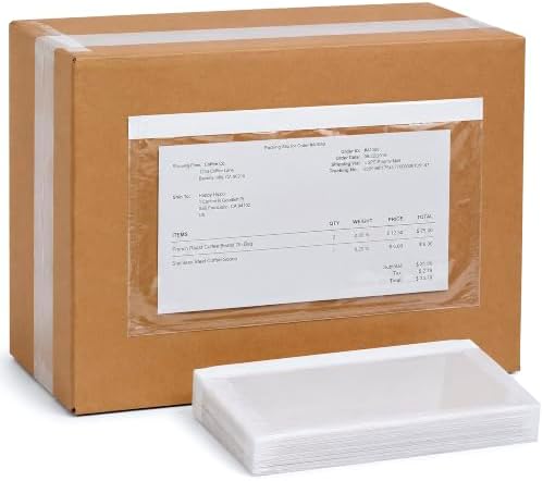 APQ Supply Clear Packing List Envelopes, 10.75 x 6.75 Inch Self Seal Shipping Document Pouches, 500 Pack for Business Warehouse E Commerce Fulfillment and Shipping Departments by APQSupply%C2%AE