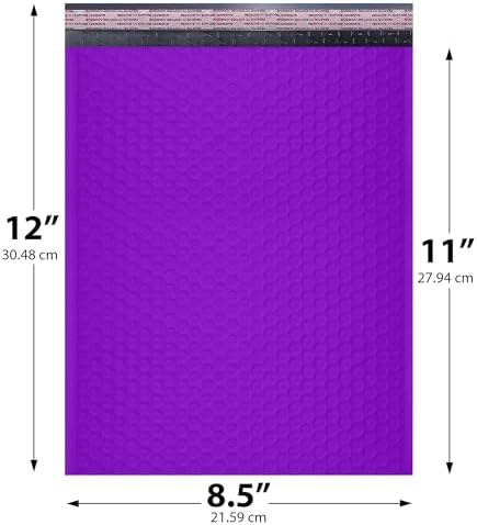 Purple Bubble Mailers 8.5x12, Self Seal Poly Padded Envelopes #2, 200 Pack - Image 2