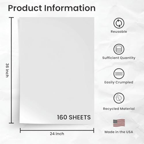 Bryco Goods Large Packing Paper, 24" x 36", 160 Sheets, 10 lbs, Made in USA - Image 2