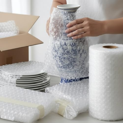 Bubble Wrap for Packing & Moving 4 Pack, 72 FT x 12” Bubble Cushioning Wrap with 3/16” Small Bubbles & 10 Fragile Stickers, Tear-Perforated Every 12”, Lightweight Protective Packaging for Moving - Image 7