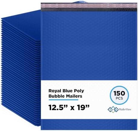 Royal Blue Bubble Mailers 12.5x19 Poly Padded Envelopes #6, 150 Pack by MAILERVIEW