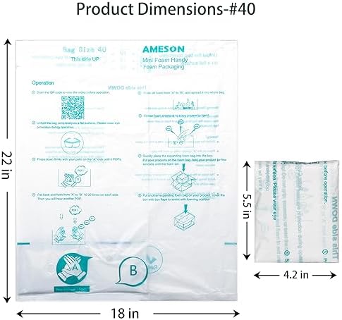 Foam Bag for Packaging 14 PACK handy Bags #40, 18” x 22" Room Temperature Expandable Foam Bags(14 PACK) - Image 3