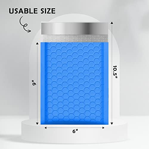 Yens Bulk Blue Poly Bubble Mailers 6x10 250 Pack Usable 6x9 - Image 2