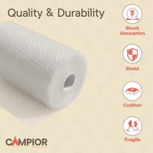 Bubble Wrap for Packing & Moving 1 Pack, 72 FT x 12” Bubble Cushioning Wrap with 3/16” Small Bubbles & 10 Fragile Stickers, Tear-Perforated Every 12”, Lightweight Protective Packaging for Moving - Image 3