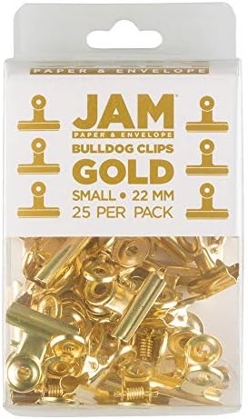JAM PAPER Metal Bulldog Clips - Small - 22mm - Gold - 25/Pack - Image 2