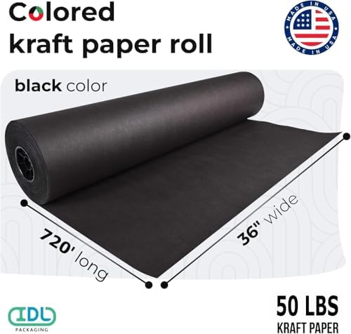 Black Kraft Paper Roll, 36" x 8640" (720 feet) - USA-Made, IDL Packaging - Image 2