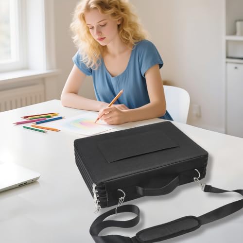600-Slot Colored Pencil Case, 5-Layer Zipper with Shoulder strap and Handle - Image 6