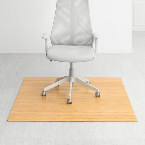 Anji Mountain 52" x 48" Bamboo Office Chair Mat for Carpet & Hardwood Floor by AnjiMountain