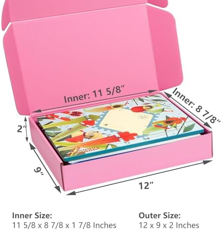 Timirog Shipping Boxes 12x9x2 Inches 25 Pack Pink Corrugated Cardboard - Image 2